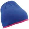 Beanie with Contrasting Border James & Nicholson - royal pink