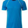 Mens Sport T Shirt James & Nicholson - bright blue bright yellow