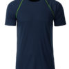 Mens Sport T Shirt James & Nicholson - navy brigt yellow