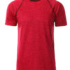 Mens Sport T Shirt James & Nicholson - red melange titan