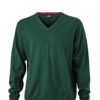 Men's V-Neck Pullover James & Nicholson - forest green